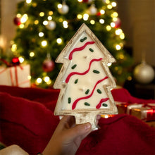 Load image into Gallery viewer, Christmas Tree Wood Bowl Candle
