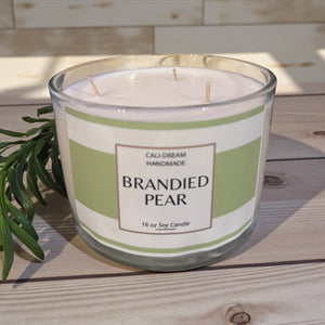 Brandied Pear 3 Wick Soy Candle