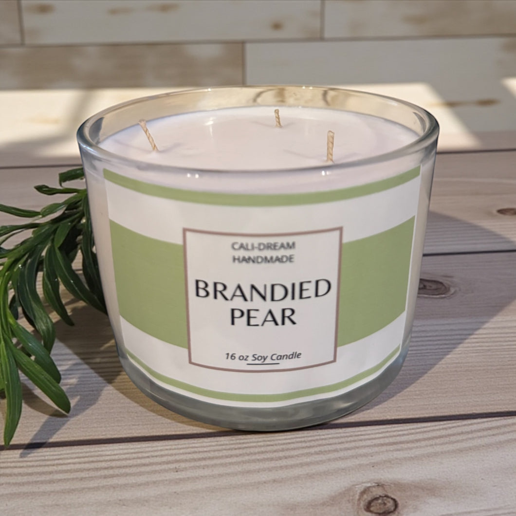 Brandied Pear 3 Wick Soy Candle