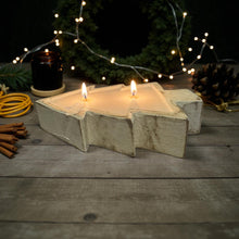 Load image into Gallery viewer, Christmas Tree Wood Bowl Candle
